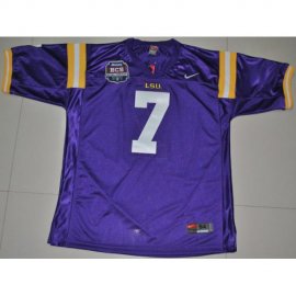 LSU Tigers 7 Trynn Mathieu Purple 2012 BCS Patch College Football Jersey