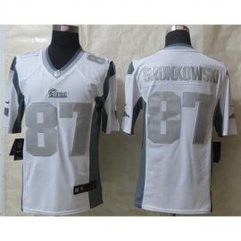 Nike New England Patriots #87 Rob Gronkowski White Mens Stitched NFL Limited Platinum Jersey