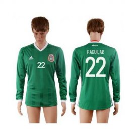 Mexico #22 P.Aguilar Home Long Sleeves Soccer Country Jersey