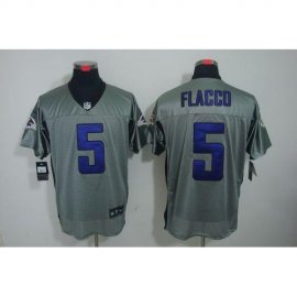 Nike Baltimore Ravens #5 Joe Flacco Grey Shadow Mens Stitched NFL Elite Jersey