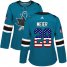 Adidas San Jose Sharks #28 Timo Meier Teal Home Authentic USA Flag Womens Stitched NHL Jersey