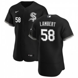 Chicago White Sox #58 Jimmy Lambert Mens Nike Black Alternate 2020 Authentic Player MLB Jersey