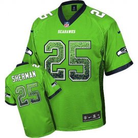 Nike Seattle Seahawks #25 Richard Sherman Green Mens Stitched NFL Elite Drift Fashion Jersey
