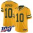 Nike Green Bay Packers #10 Darrius Shepherd Gold Mens Stitched NFL Limited Inverted Legend 100th Season Jersey