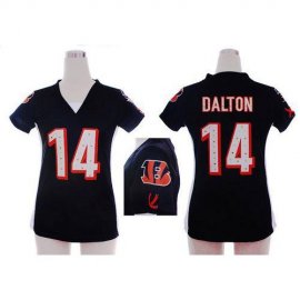 Nike Cincinnati Bengals #14 Andy Dalton Black Team Color Draft Him Name & Number Top Womens Stitched NFL Elite Jersey