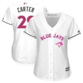 Toronto Blue Jays #29 Joe Carter White Mothers Day Cool Base Womens Stitched MLB Jersey