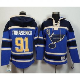 St. Louis Blues #91 Vladimir Tarasenko Light Blue Sawyer Hooded Sweatshirt Stitched NHL Jersey