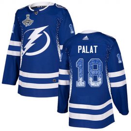 Adidas Tampa Bay Lightning #18 Ondrej Palat Blue Home Authentic Drift Fashion 2020 Stanley Cup Champions Stitched NHL Jersey