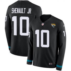 Nike Jacksonville Jaguars #10 Laviska Shenault Jr. Black Team Color Mens Stitched NFL Limited Therma Long Sleeve Jersey