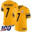 Nike Pittsburgh Steelers #7 Ben Roethlisberger Gold Mens Stitched NFL Limited Inverted Legend 100th Season Jersey