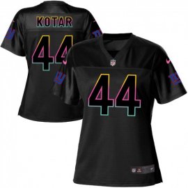 Nike New York Giants #44 Doug Kotar Black Womens NFL Fashion Game Jersey