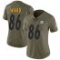 Nike Pittsburgh Steelers #86 Hines Ward Olive Womens Stitched NFL Limited 2017 Salute to Service Jersey