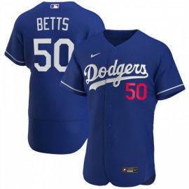Los Angeles Dodgers #50 Mookie Betts Mens Nike Royal 2020 Alternate Official Authentic Player MLB Jersey