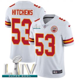 Nike Kansas City Chiefs #53 Anthony Hitchens White Super Bowl LIV 2020 Mens Stitched NFL Vapor Untouchable Limited Jersey