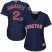 Boston Red Sox #2 Xander Bogaerts Navy Blue Alternate 2018 World Series Womens Stitched MLB Jersey