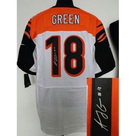 Nike Cincinnati Bengals #18 A.J. Green White Mens Stitched NFL Elite Autographed Jersey