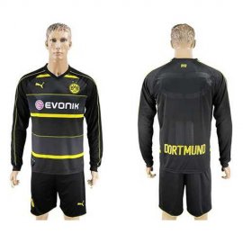 Dortmund Blank Away Long Sleeves Soccer Club Jersey
