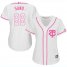 Minnesota Twins #22 Miguel Sano White/Pink Fashion Womens Stitched MLB Jersey