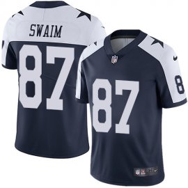 Nike Dallas Cowboys #87 Geoff Swaim Navy Blue Thanksgiving Mens Stitched NFL Vapor Untouchable Limited Throwback Jersey