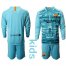 Barcelona Blank Light Blue Goalkeeper Long Sleeves Kid Soccer Club Jersey