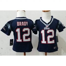 Toddler Nike New England Patriots #12 Tom Brady Navy Blue Team Color Stitched NFL Elite Jersey