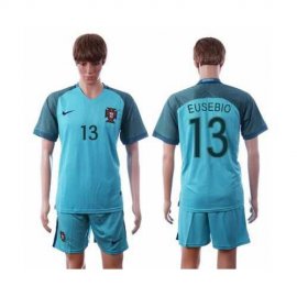 Portugal #13 Eusebio Away Soccer Country Jersey