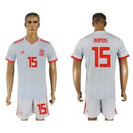 Spain #15 Ramos Away Soccer Country Jersey