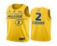 Mens 2021 All-Star #2 Kawhi Leonard Yellow Western Conference Stitched NBA Jersey