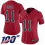 Nike Atlanta Falcons #11 Julio Jones Red Womens Stitched NFL Limited Rush 100th Season Jersey