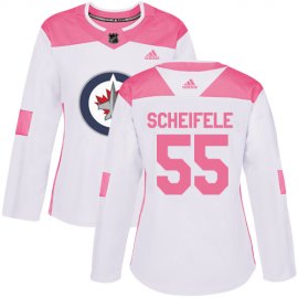 Adidas Winnipeg Jets #55 Mark Scheifele White/Pink Authentic Fashion Womens Stitched NHL Jersey