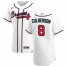 Atlanta Braves #8 Charlie Culberson Mens Nike White Home 2020 Authentic Player MLB Jersey