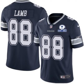 Nike Dallas Cowboys #88 CeeDee Lamb Navy Blue Team Color Mens Stitched With Established In 1960 Patch NFL Vapor Untouchable Limited Jersey