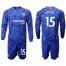 Chelsea #15 Moses Home Long Sleeves Soccer Club Jersey