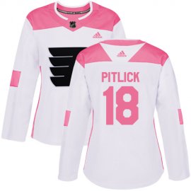 Adidas Philadelphia Flyers #18 Tyler Pitlick White/Pink Authentic Fashion Womens Stitched NHL Jersey