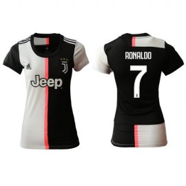 Womens Juventus #7 Ronaldo Home Soccer Club Jersey