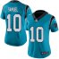 Nike Carolina Panthers #10 Curtis Samuel Blue Womens Stitched NFL Limited Rush Jersey