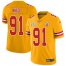 Nike Kansas City Chiefs #91 Derrick Nnadi Gold Mens Super Bowl LV Bound Stitched NFL Limited Inverted Legend Jersey