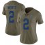Indianapolis Colts #2 Carson Wentz Olive Womens Stitched NFL Limited 2017 Salute To Service Jersey
