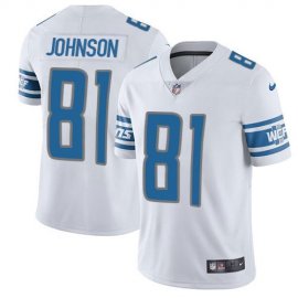 Nike Detroit Lions #81 Calvin Johnson White Mens Stitched NFL Vapor Untouchable Limited Jersey