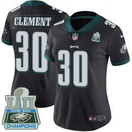 Nike Philadelphia Eagles #30 Corey Clement Black Alternate Super Bowl LII Champions Womens Stitched NFL Vapor Untouchable Limited Jersey
