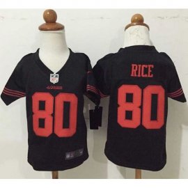 Toddler Nike San Francisco 49ers #80 Jerry Rice Black Alternate Stitched NFL Elite Jersey