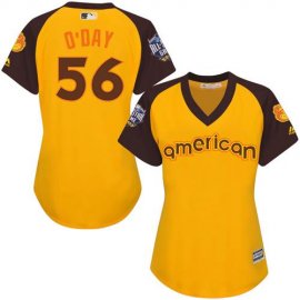 Baltimore Orioles #56 Darren ODay Gold 2016 All-Star American League Womens Stitched MLB Jersey