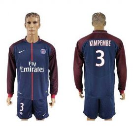 Paris Saint-Germain #3 Kimpembe Home Long Sleeves Soccer Club Jersey