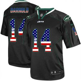 Nike New York Jets #14 Sam Darnold Black Mens Stitched NFL Elite USA Flag Fashion Jersey