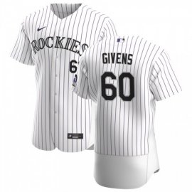 Colorado Rockies #60 Mychal Givens Mens Nike White Home 2020 Authentic Player MLB Jersey