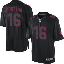 Nike San Francisco 49ers #16 Joe Montana Black Mens Stitched NFL Impact Limited Jersey