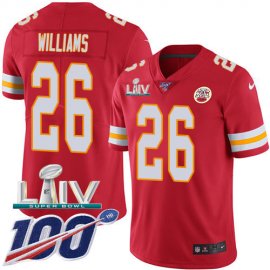 Nike Kansas City Chiefs #26 Damien Williams Red Super Bowl LIV 2020 Team Color Mens Stitched NFL 100th Season Vapor Untouchable Limited Jersey