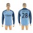 Manchester City #28 Denayer Home Long Sleeves Soccer Club Jersey