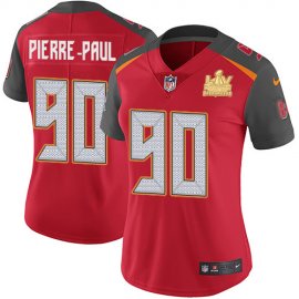 Nike Tampa Bay Buccaneers #90 Jason Pierre-Paul Red Team Color Womens Super Bowl LV Champions Patch Stitched NFL Vapor Untouchable Limited Jersey