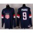 2014 Olympic Team USA #9 Zach Parise Navy Blue Stitched NHL Jersey